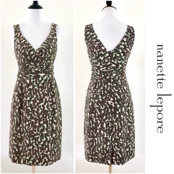 NWT Nanette Lepore Cotton Linen Print Sheath Dress - Picture 2 of 8